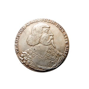 Wladysław IV Vasa Thaler 1636 Silver Plated Reproduction Medal Coin
