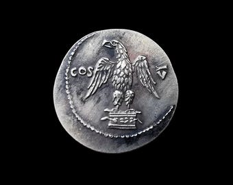 Titus & Eagle Ancient Roman Denarius Silver Plated Reproduction Coin