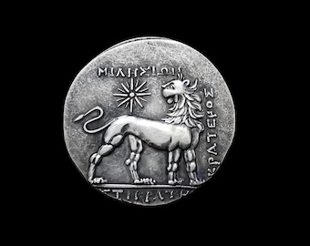 Ancient Miletos/Ionia Epikrates and Krateros Tetradrachm Silver Plated Reproduction Coin