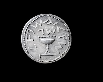 Ancient Judea First Jewish-Roman War (66-73) Sheqel Silver Plated Reproduction Coin