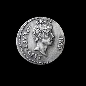 Brutus - Assassin of Caesar Eid Mar Ancient Roman Denarius Silver Plated Reproduction Coin