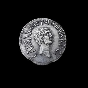 Mark Antony & Octavian Ancient Roman Denarius Silver Plated Reproduction Coin