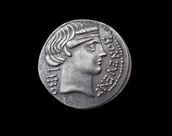 Scribonia 62 BC Ancient Roman Republic Denarius Silver Plated Reproduction Coin