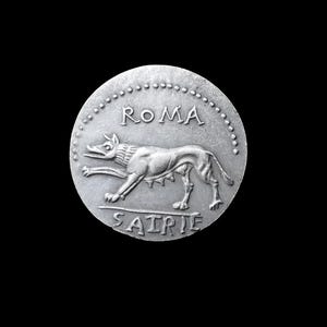 Satriena: Publius Satrienus 77 BC Ancient Roman Republic Denarius Silver Plated Reproduction Coin