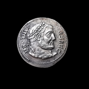Galerius Ancient Roman Republic Argenteus Silver Plated Reproduction Coin