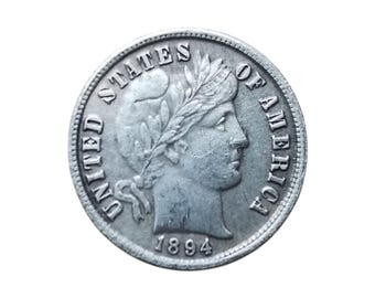1894/1895/1896 P/S/O Barber Dime Silver Plated Reproduction Coin
