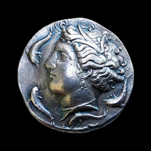Altgriechisch Dionysius I Siracusa Sizilien Silber Decadrachm versilberte Reproduktionsmünze
