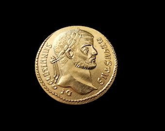 Diocletianus 290-292 AD Ancient Roman Aureus Gold Plated Reproduction Coin