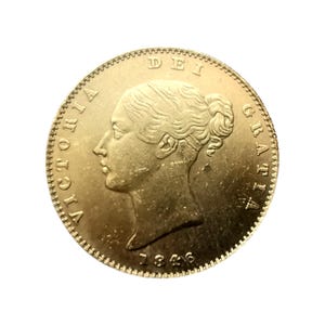Queen Victoria Young Head Half Sovereign Gold Plated Reproduction Coin