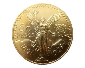 メキシコ独立100周年記念 1821-1921 50ペソ 金メッキコイン レプリカ