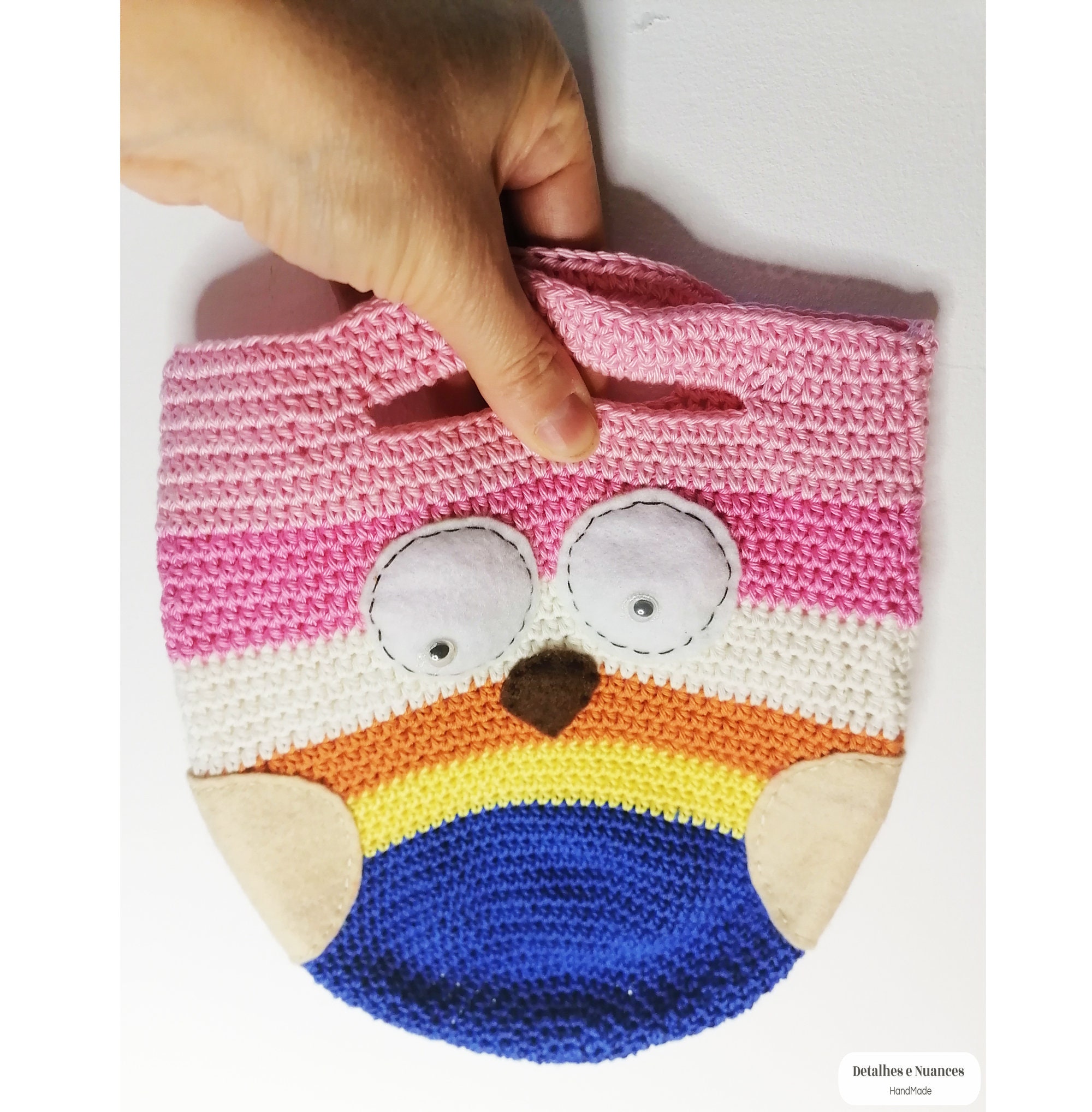 Owl Bag in Crochet, Handmade Cotton Kids Gift
