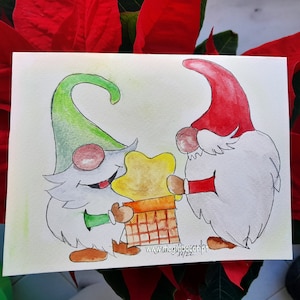 Cartões postais de Natal | Cartões postais de aquarela | Para boas festas | Presente muito espacial, decoração de pintura, decoração minimalista
