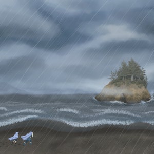 Coastal Travelers 11&quot; x 8.5&quot; Digital Art Print, Indie Comics, Nature, Ocean