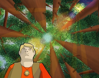 Looking Up 8" x 10" Digital Art Print on Photo Paper, Indie Comics, Nature