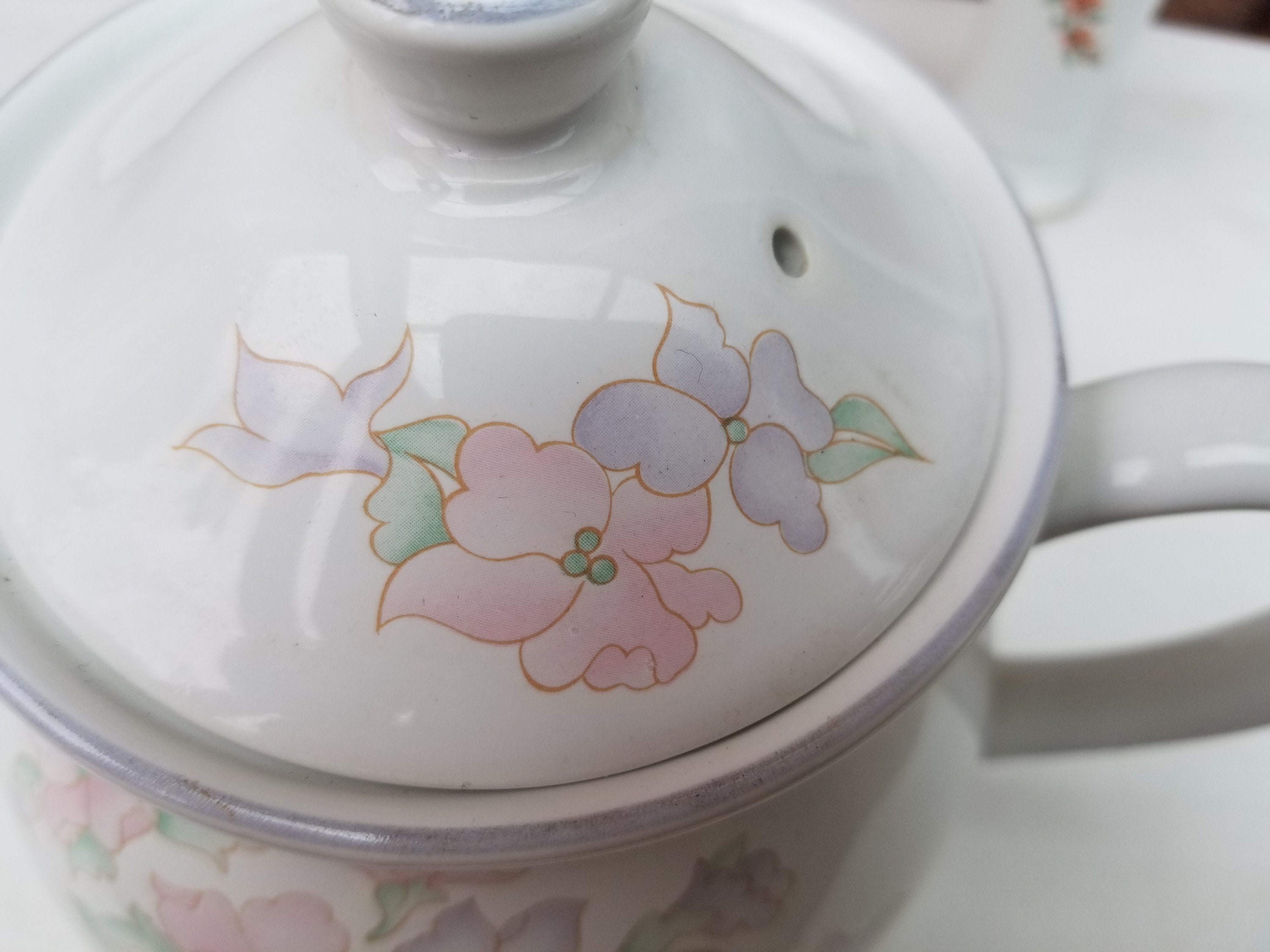 Teapot by Sadler romance Pink and Blue Floral Etsy UK