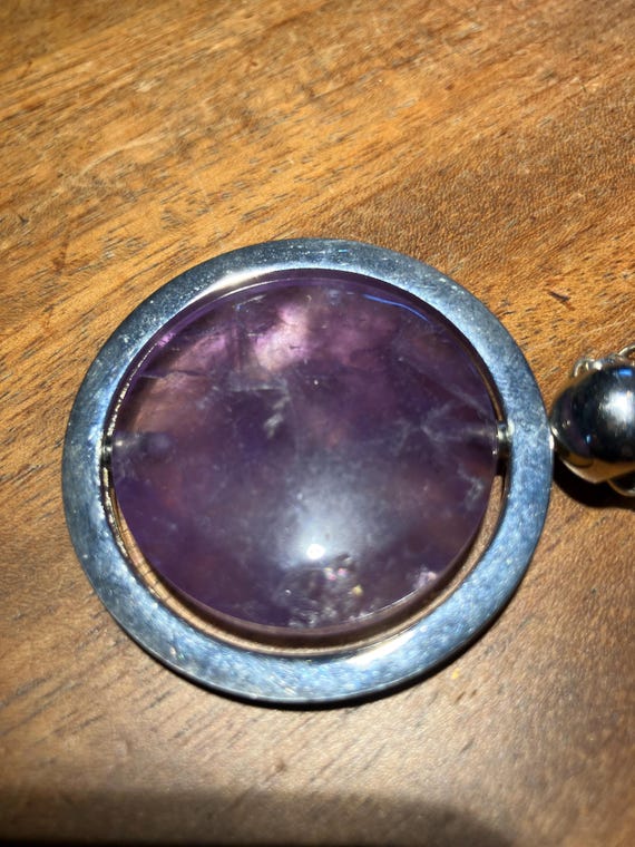 Statement Amethyst Pendant on Solid Silver Chain - image 6