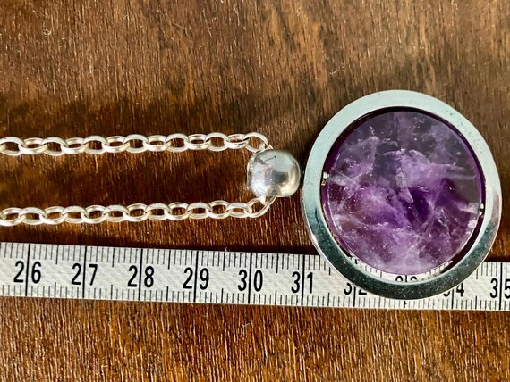 Statement Amethyst Pendant on Solid Silver Chain - image 4