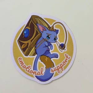 schattige Yuumi League of Legends Sticker Vinyl waterdicht emotionele ondersteuning supperter gamer Wild rift magische blauwe kat