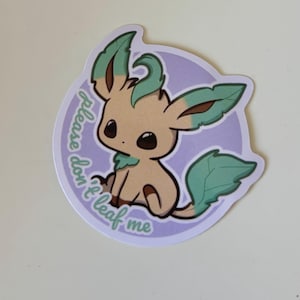 Adesivo in vinile impermeabile Leafeon Folipurba Phyllali per favore non lasciarmi cadere le foglie