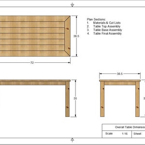 Woodworking Plans Wood Table with Picture Frame Top 72x38.5 Top image 2