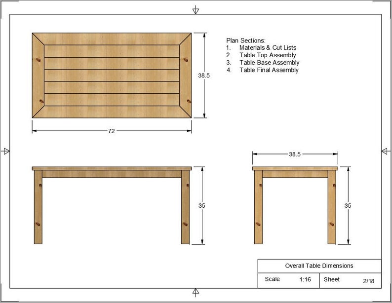 Woodworking Plans Wood Table with Picture Frame Top 72x38.5 Top image 2