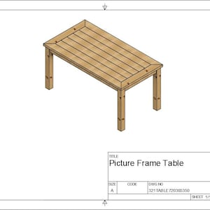 Woodworking Plans Wood Table with Picture Frame Top 72x38.5 Top image 1