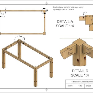 Woodworking Plans Wood Table with Picture Frame Top 72x38.5 Top image 4