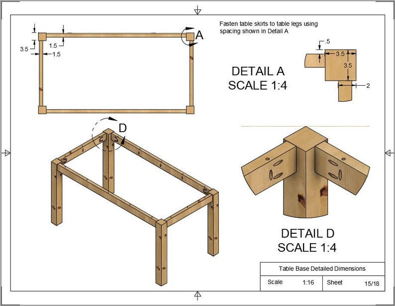 Woodworking Plans Wood Table with Picture Frame Top 72x38.5 Top image 4
