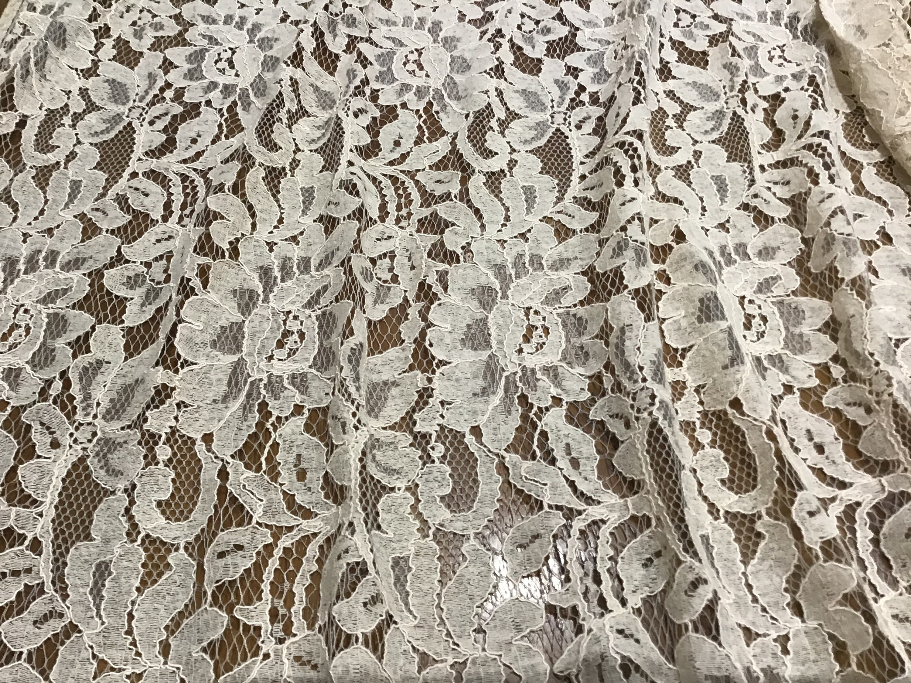 Gold Sparkle Corded Lace Fabric C7670 
