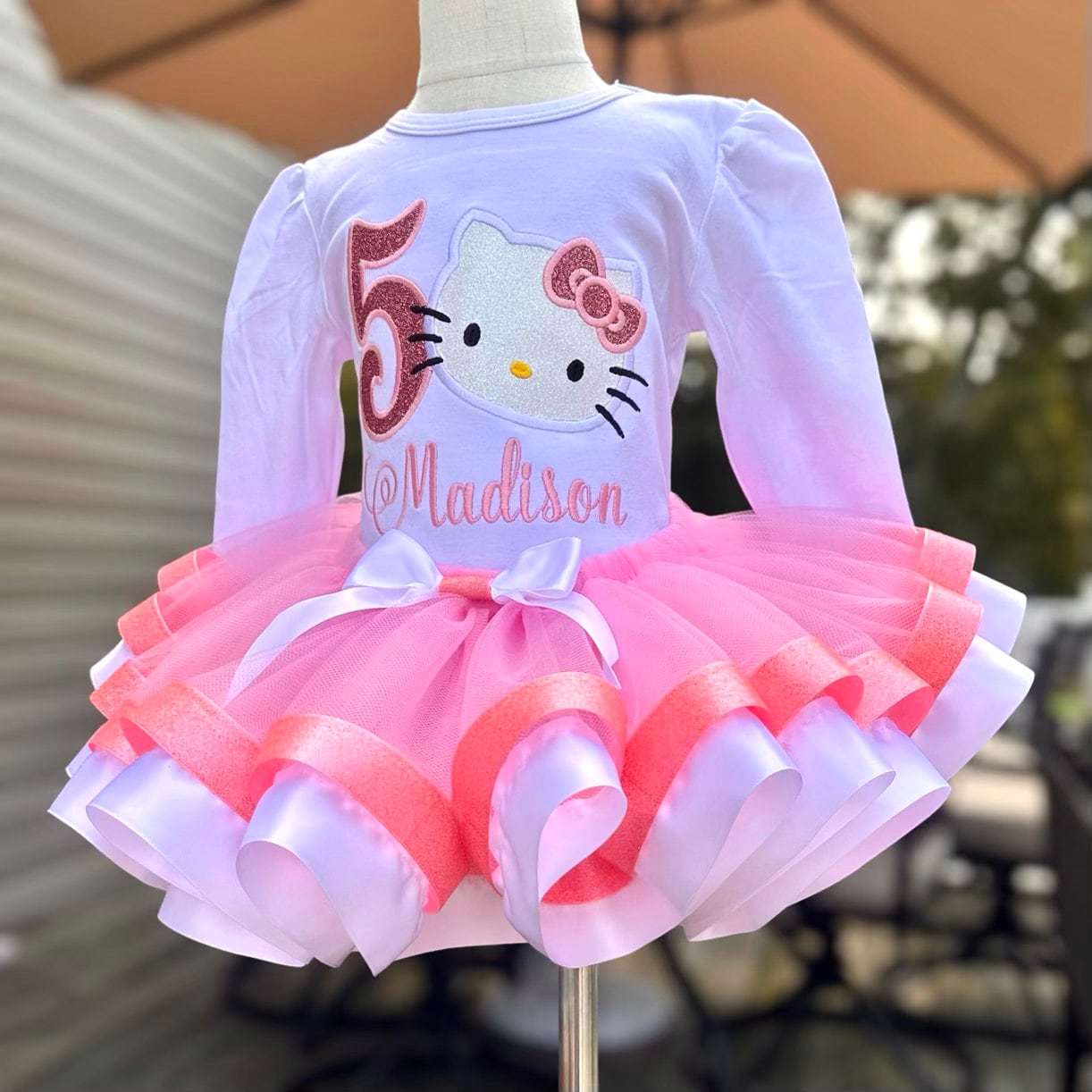 Customizable Hello Kitty Birthday Outfit, Kitty Birthday Outfit,  Personalized Hello Kitty Birthday Shirt, Embroidered Tutu Outfit - Etsy