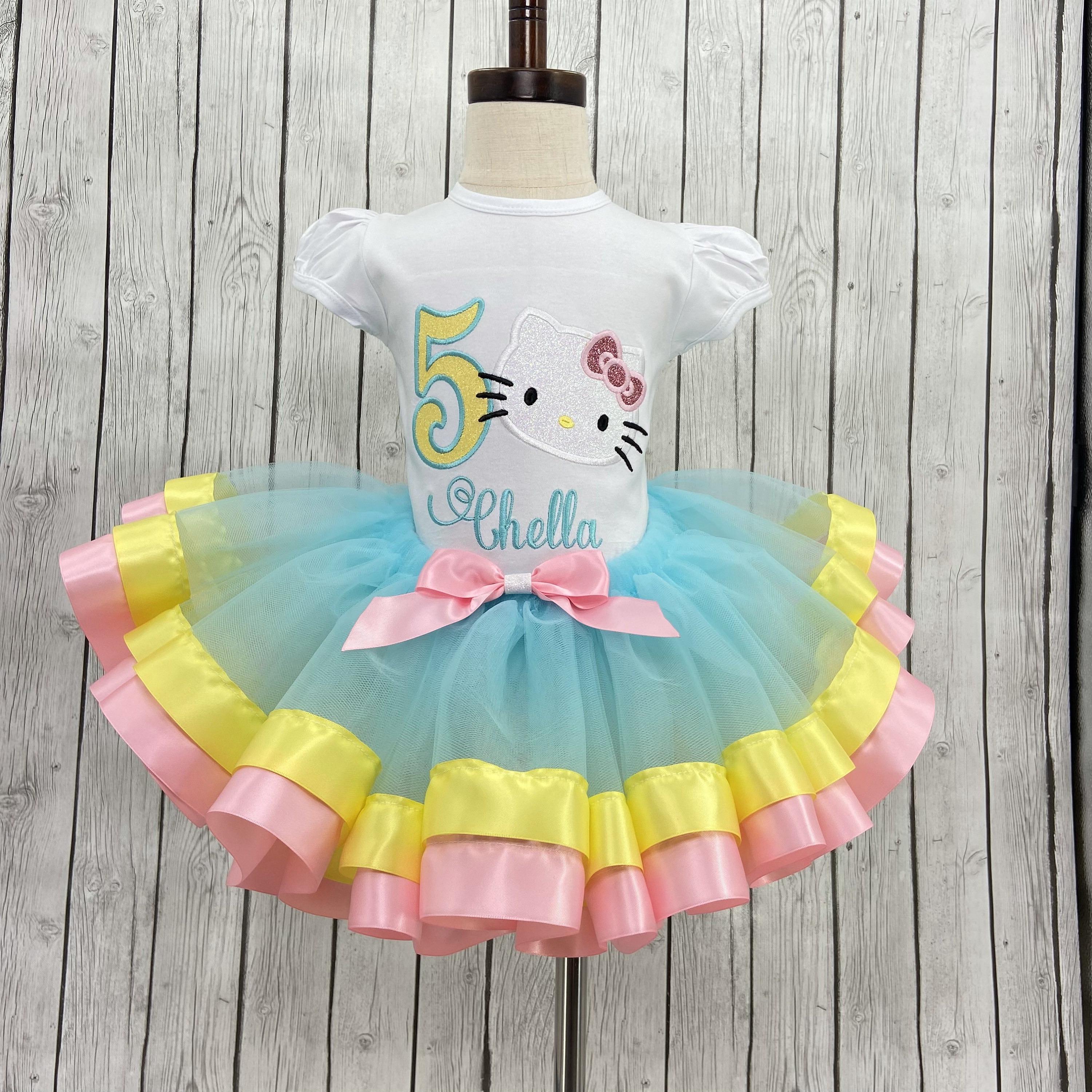 Personalized Hello Kitty Birthday Outfit, Kitty Birthday Outfit, Hello