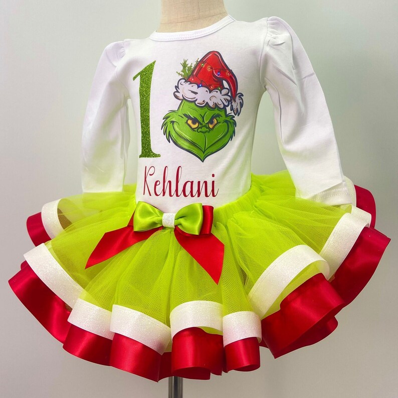 Custom Grinch Tutu Outfit Girls Grinchmas Birthday Outfit - Etsy
