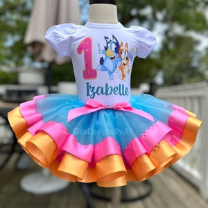 Blue Dog Birthday Outfit, Custom Blue Dog Tutu Outfit, Blue Birthday Set, Blue Birthday, Bandit Tutu Outfit, 1st 2nd 3rd 4th 5th Birthday