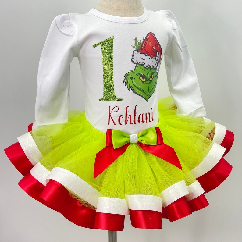 Custom Grinch Tutu Outfit Girls Grinchmas Birthday Outfit - Etsy