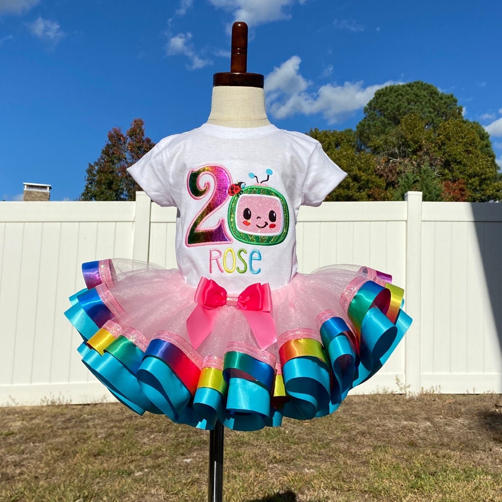 Cocomelon Birthday Tutu Outfit/ Embroidered Cocomelon Shirt - Etsy