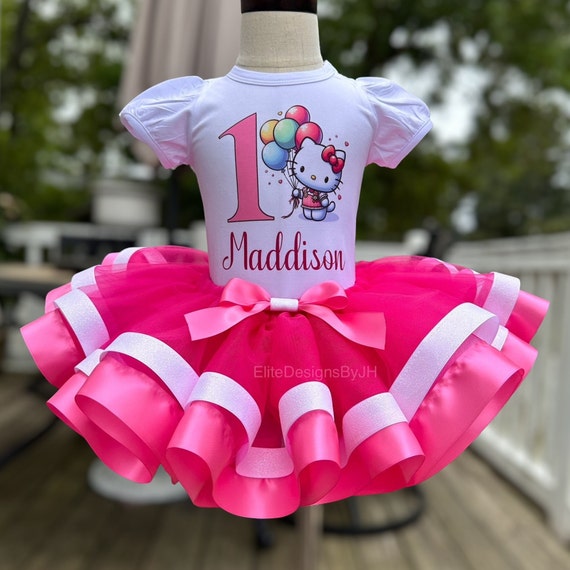 Customizable Kitty Birthday Outfit, Kitty Birthday Outfit, Personalized Kitty Birthday Shirt, Cat Tutu Outfit, 1st 2nd 3rd 4th 5th Birthday