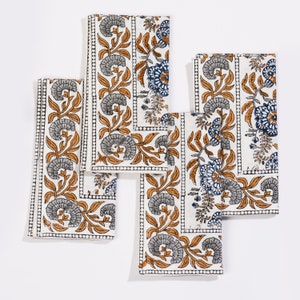 TABLE NAPKINS Set of 4 - Coromandel Nut Blue