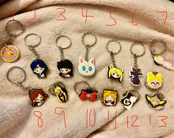 5pcs Sailor Moon good friends silica gel key chain key chains ornament anime new 