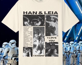 Camiseta minimalista para parejas "Te amo, lo sé" / Camiseta retro de romance espacial / Top con estampado de contrabandista galáctico y princesa / Regalo de aniversario