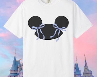 Camiseta con orejas de ratón y lazo, camiseta estampada estilo Minnie, top para atuendo mágico de parque, camiseta para atuendo de viaje a Disney, regalo para amantes de Disney