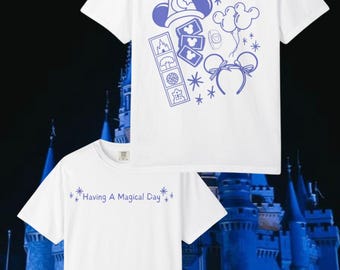 Camiseta "Teniendo un día mágico" / Recuerdo del parque Disney con orejas de Mickey