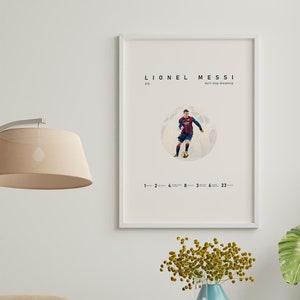 Lionel Messi-poster, Lionel Messi-fan cadeau, digitale sportposters, sportmuurkunst, Messi print decor, FC Barcelona-poster