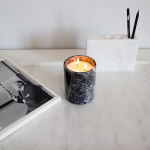 Soy Candles, Black Marble Candle, Soy Wax Marble Candles, Scented Candle Marble Decorative Hand Pour Black Marble Candles, Natural Soy Wax