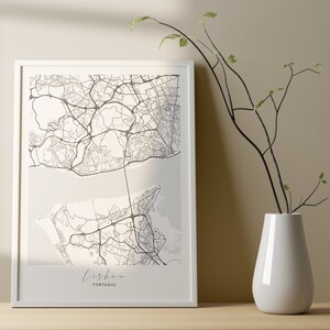 Individuelle Stadtplan von LISSABON Individuelle Landkarte Drucke Geschenk Stadtplan Individuelle Stadt Poster Karte Stadtplan Benutzerdefinierte Landkarte
