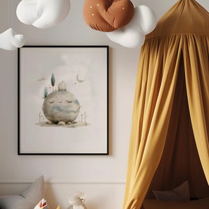Dreamy Planet Digital Printable Art Baby Girl or Boy Kids Room Poster-  Wall Art Prints - Digital Kids Room Posters, Playroom Art Wall Decor