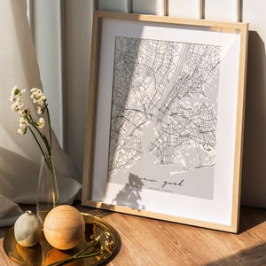 Individuell NEW YORK Landkarte Personalisierte Karte Geschenk Karte Stadtplan Personalisierte Karte Landkarte Personalisierte Karte