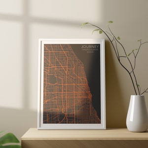 Aangepaste CHICAGO gepersonaliseerde kaarten Aangepaste kaartafdruk cadeau Aangepaste kaartafdrukken stadskaart Aangepaste stadsposterkaartafdrukken Aangepaste aangepaste kaartafdrukken