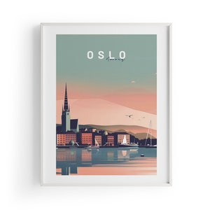OSLO Norway Travel Print, Oslo Wall Decor Art Print, Norway Print Poster, Digital Poster, Oslo Printable Poster, Oslo Norway Print Poster