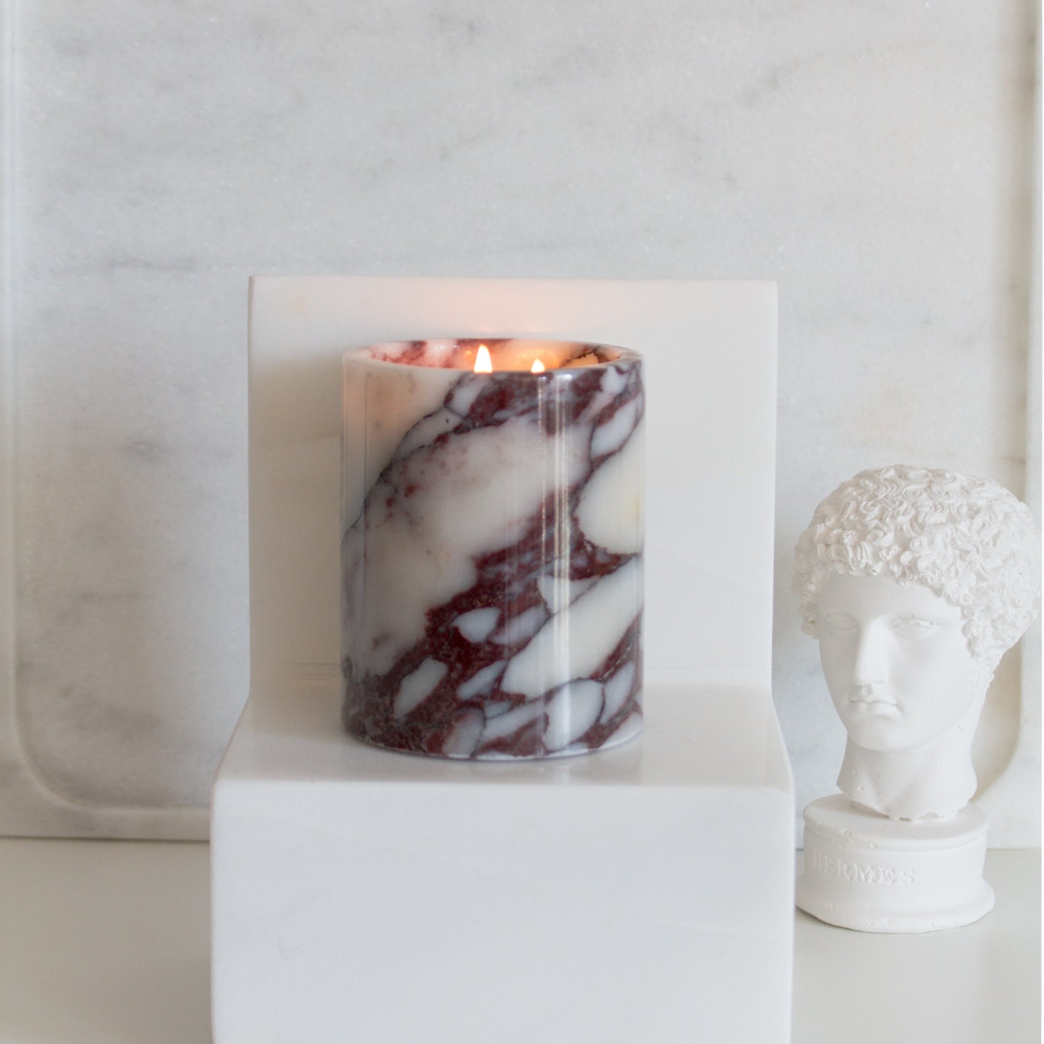 Marble candle deals