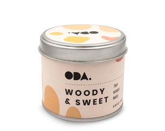 Vela de soja vertida a mano, lata con aroma a Saudade, 4.93 oz